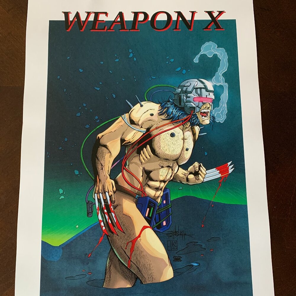 Weapon X Wolverine Fan Variant Art Autographed Poster 17" x 11"